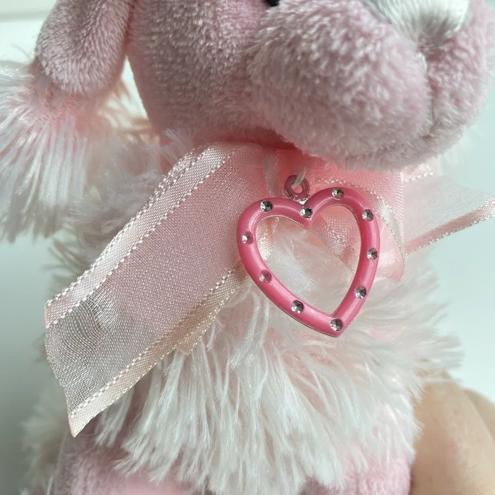 Kellytoy Pink Poodle Dog Plush Heart‎ Collar Stuffed Animal 8